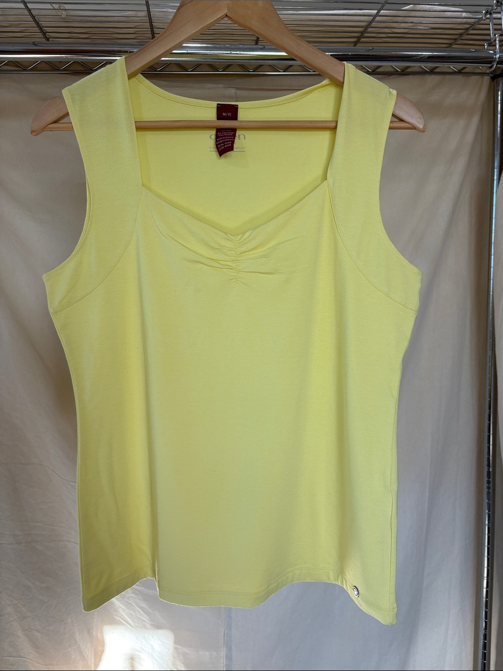 Women's Pale Yellow Scoop-Neck Tank Top